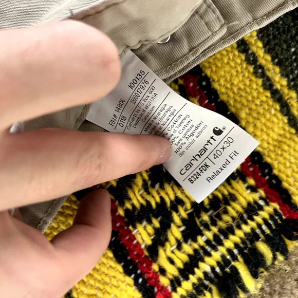 carhartt cream carpenter pants size 40x30 - Picture 4 of 4